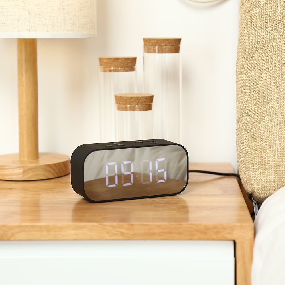 AEC BT501 Portable Alarm Clock Wireless Bluetooth Stereo Speaker LED Display