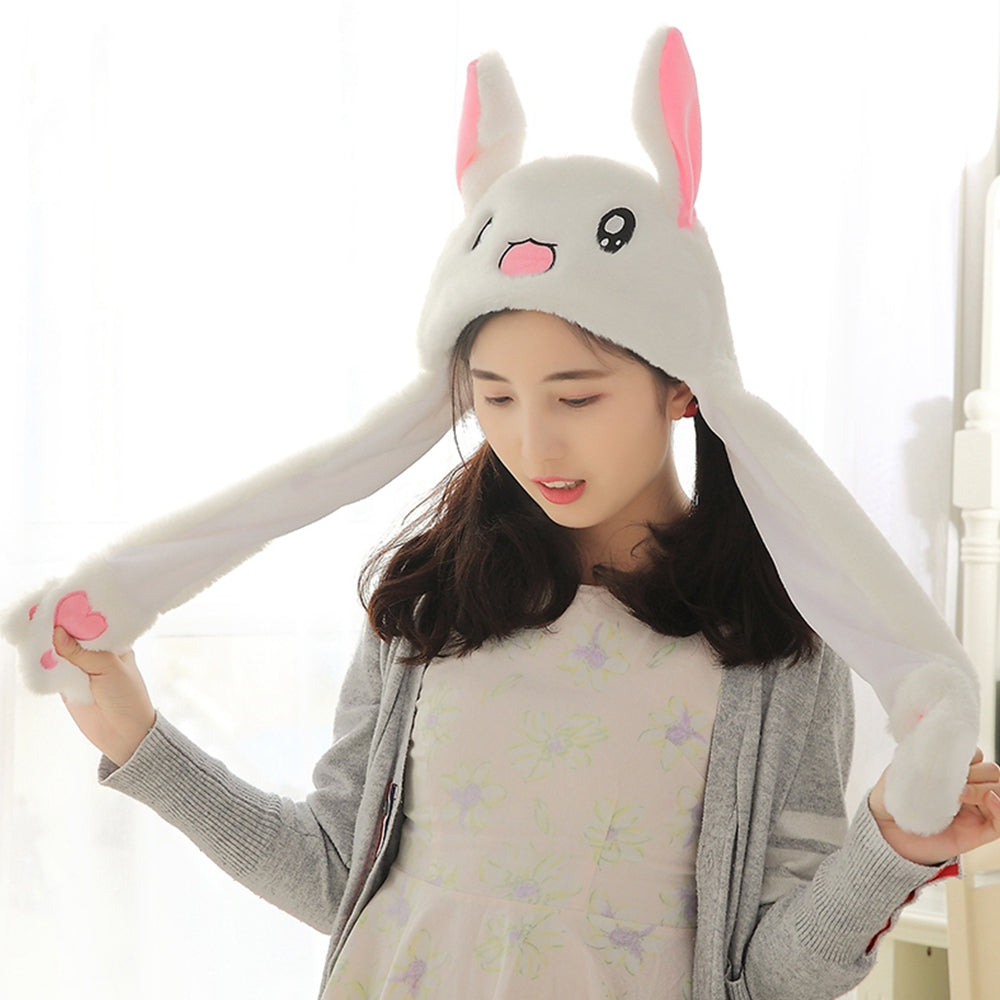 Creative Rabbit Hat Airbag Cap Stuffed Toy with Movable Ear