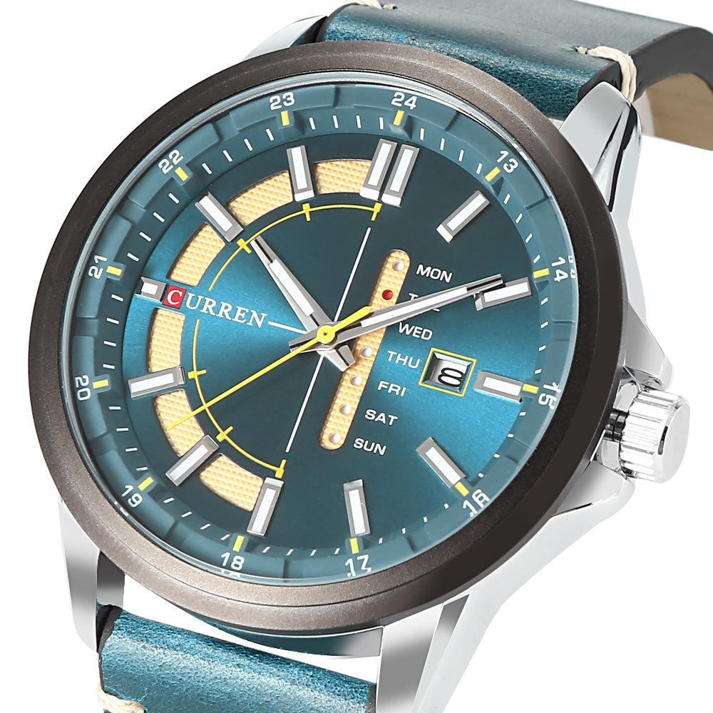 CURREN 8307 Male Quartz Watch Calendar Leisure Wristwatch