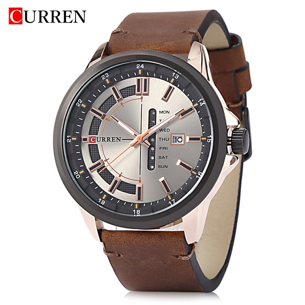 CURREN 8307 Male Quartz Watch Calendar Leisure Wristwatch