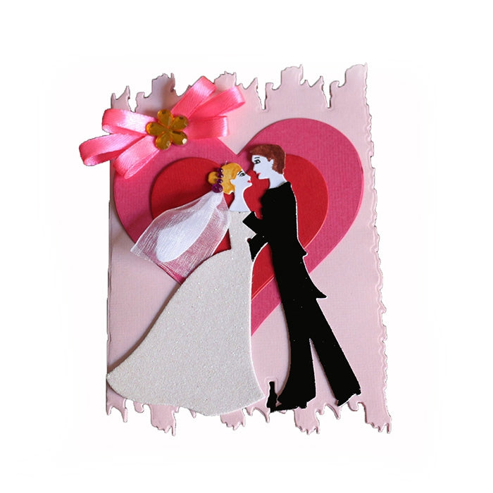 Couple Hugging Pattern Embossing Cutting Dies for DIY Scrapbook Album Paper Card Making