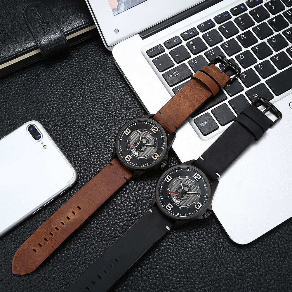 CURREN 8305 Male Quartz Watch Calendar Casual Wristwatch