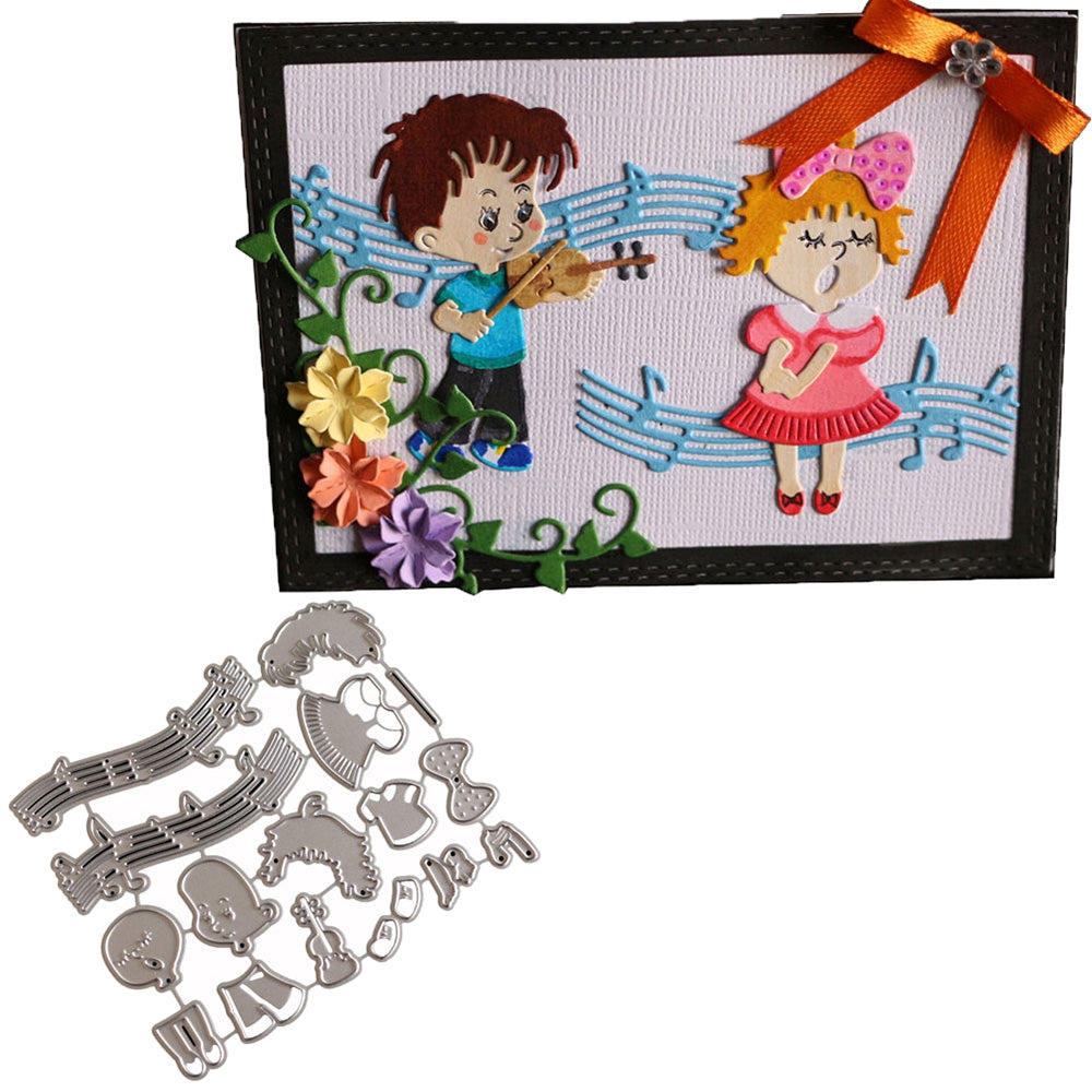 DIY Embossed Carbon Steel Singing Boy Girl Pattern Cutting Die