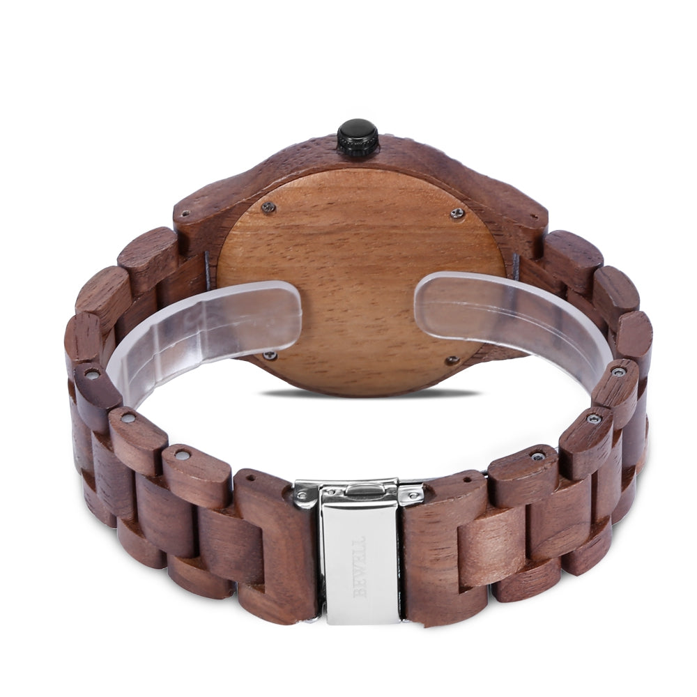 BEWELL ZS - W154A Male Wooden Watch Date Luminous Pointer