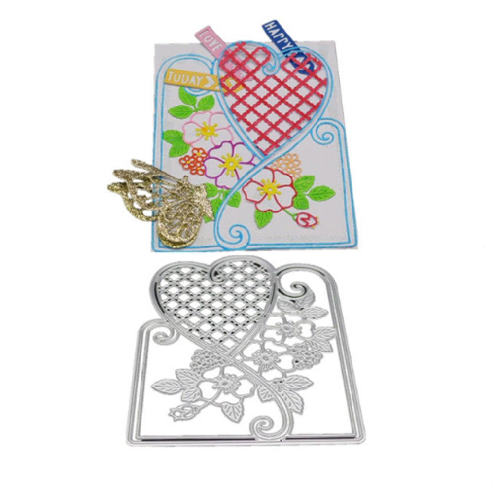 DIY Love Grid Flower Metal Stencil Cutting Die for Scrapbook Album Paper Craft