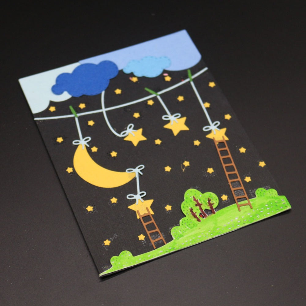 DIY Star Moon Cloud Pattern Style Metal Cutting Dies Set for Greeting Card Cover Photo Album