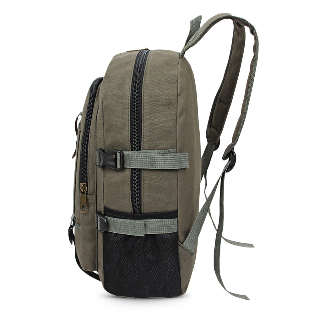 2pcs Zipper Casual Backpack Canvas Bag Men Phone Holder Wristlet