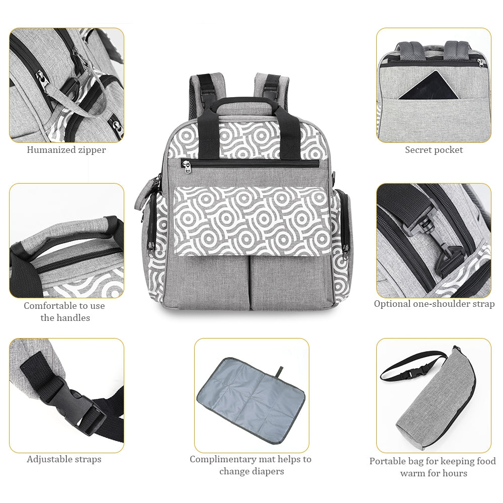 010 Diaper Bag Multifunction Backpack Separate Pockets