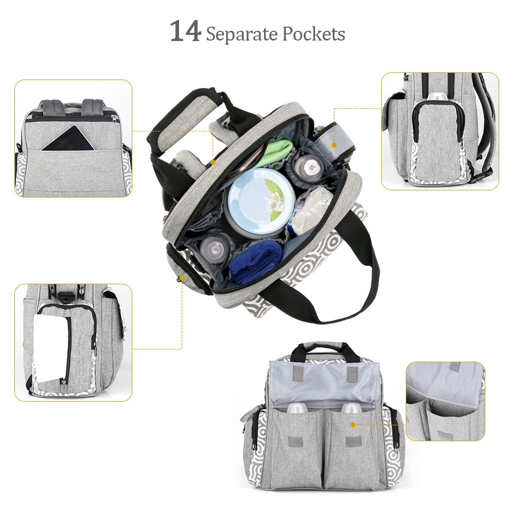 010 Diaper Bag Multifunction Backpack Separate Pockets