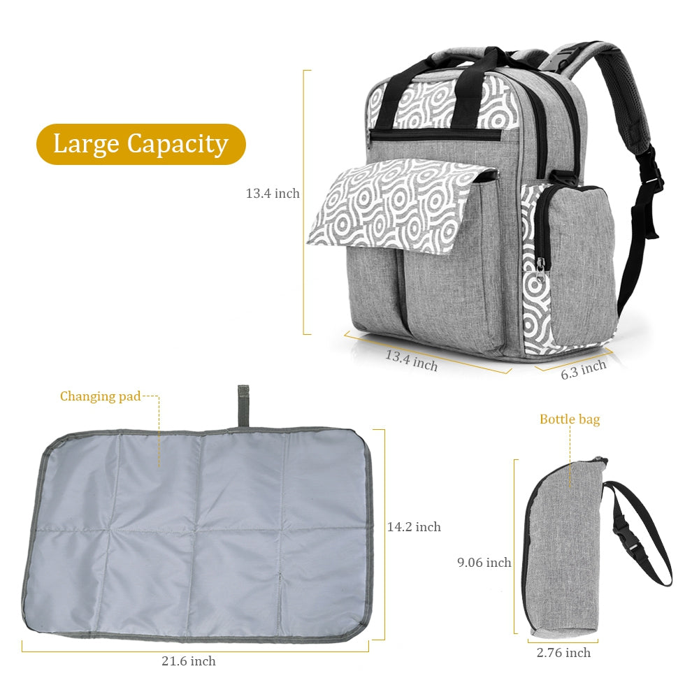010 Diaper Bag Multifunction Backpack Separate Pockets