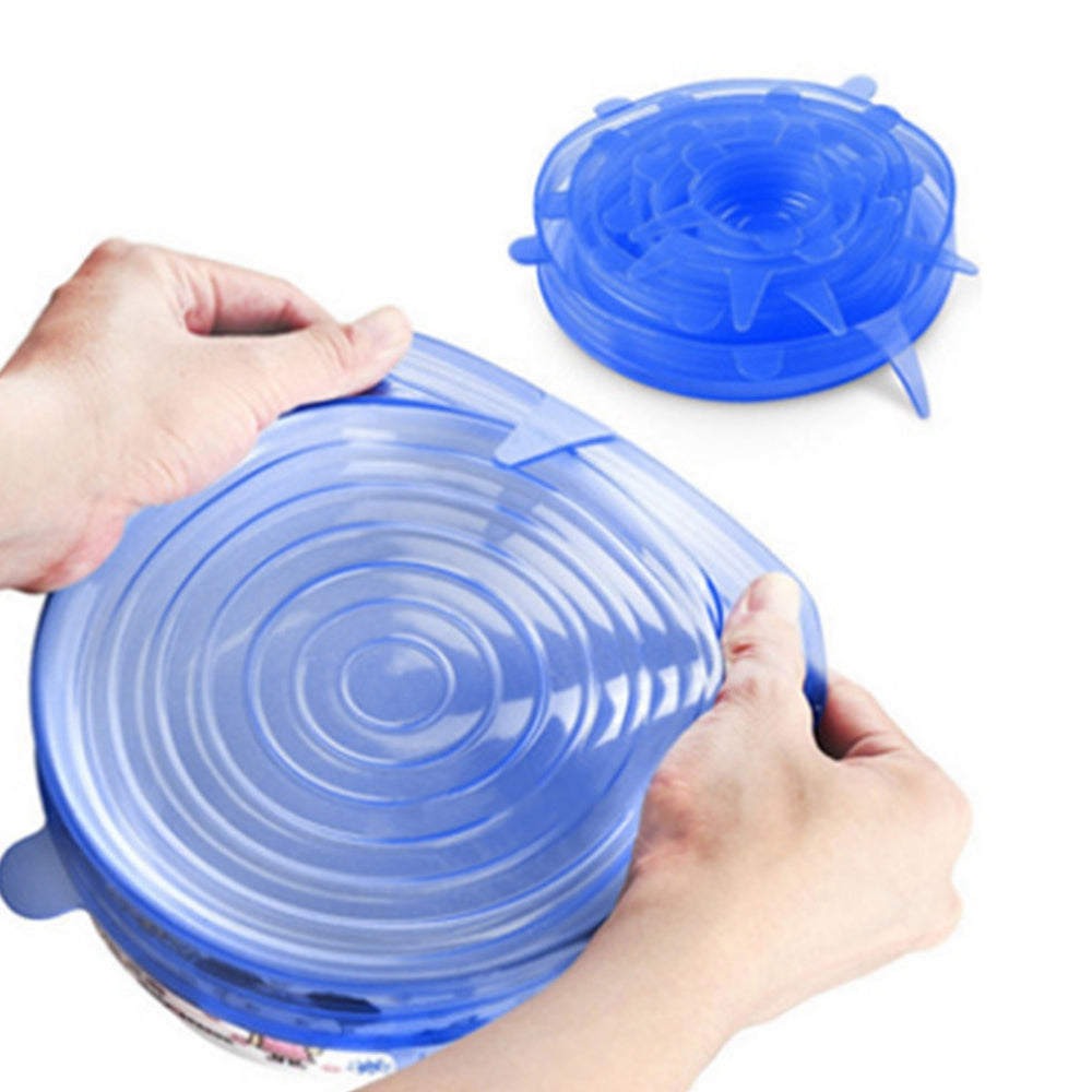 6PCS Universal Silicone Food Wrap Lid-Bowl