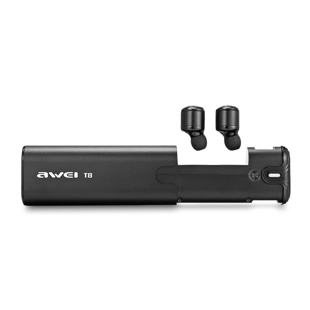 Awei T8 Mini TWS Twins True Wireless Bluetooth V4.2 Earbuds Headset with Charging Base