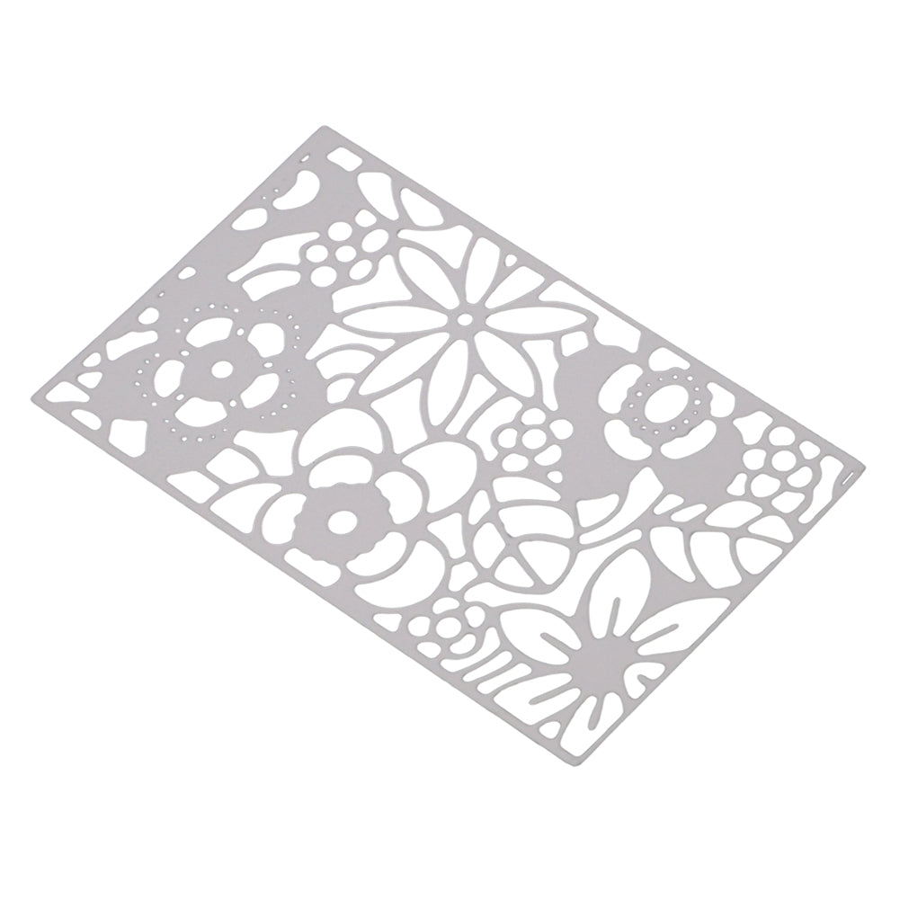 Carved Hollowed-out Flowers Rectangular Plate Metal Stencil Carbon Steel Cutting Die for DIY Ca...