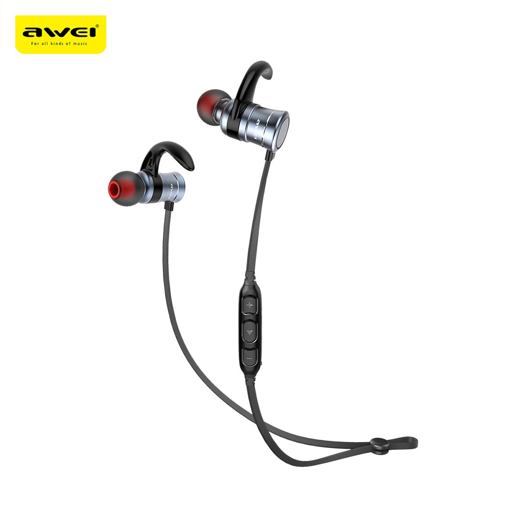 Awei AK5 Waterproof Magic Magnet Attraction Bluetooth 4.1 Sports Headphones with Microphone On-e...
