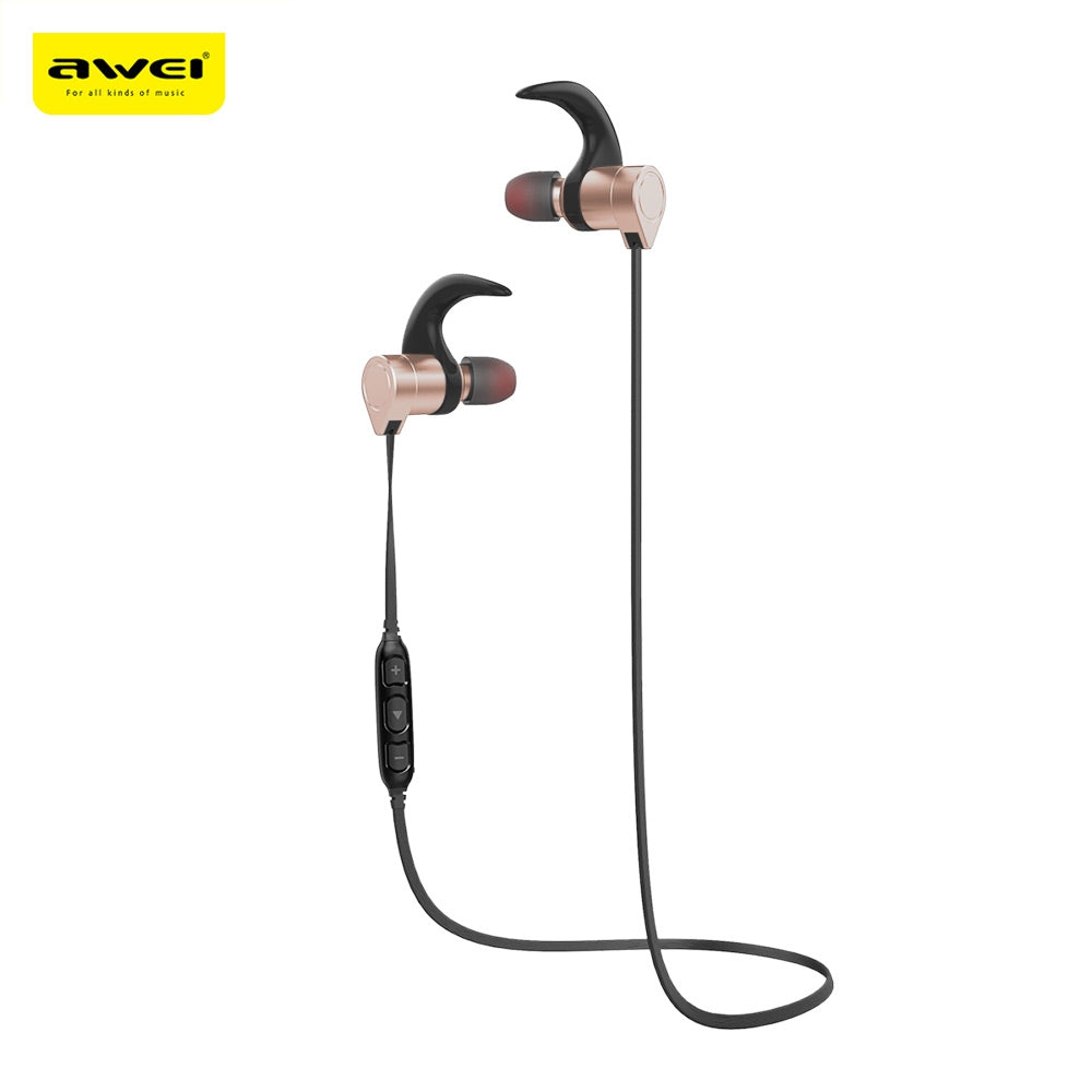 Awei AK3 Waterproof Magic Magnet Attraction Bluetooth 4.1 Sports Headphones with Microphone On-e...