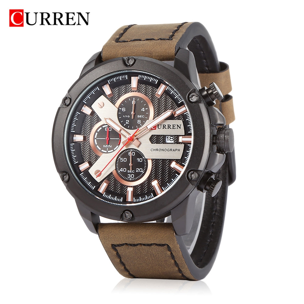 Curren 8308 Male Quartz Watch Date Display Six Pointers