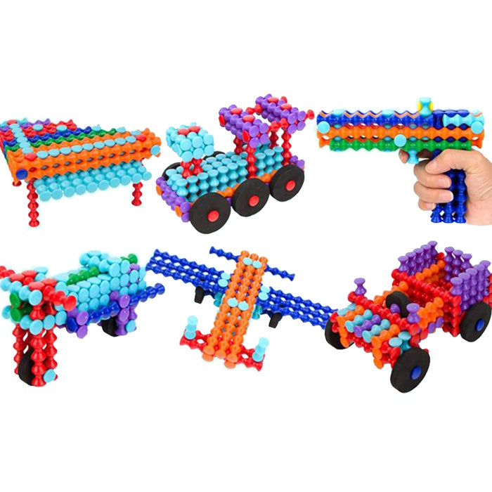 Bamboo Sticks Building Blocks Puzzle Assembling Creative Flexible Thinking Toys 130pcs