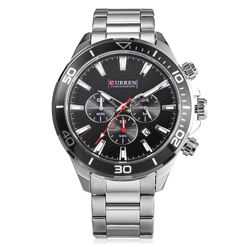 Curren 8309 Male Quartz Watch Stainless Steel Strap for Men