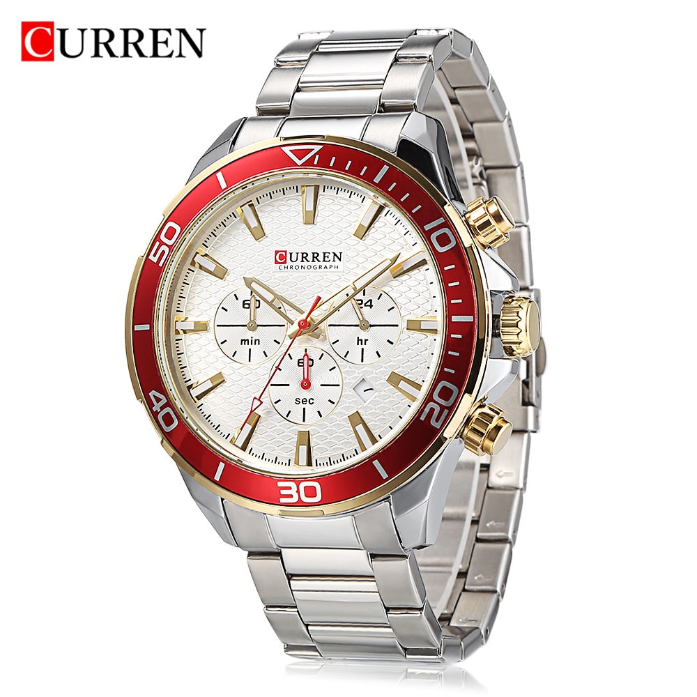 Curren 8309 Male Quartz Watch Stainless Steel Strap for Men