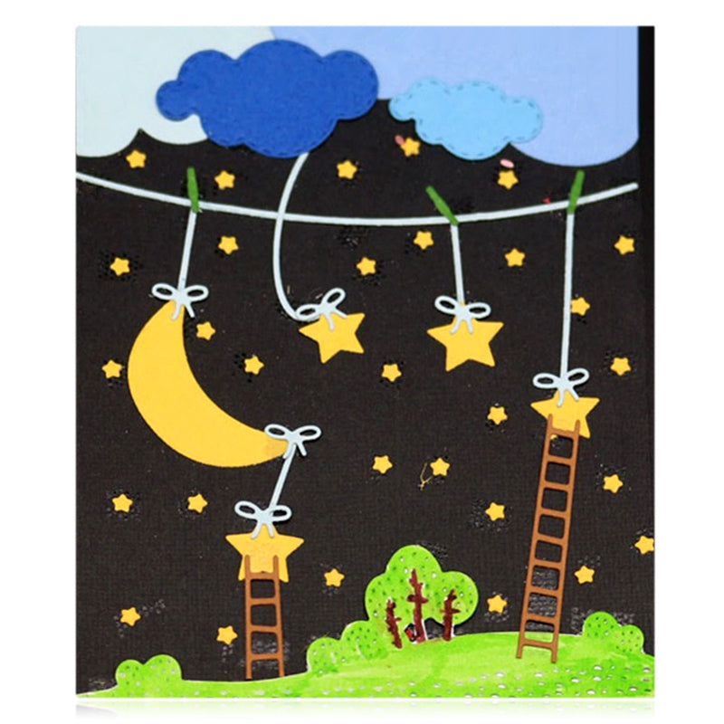 DIY Star Moon Cloud Pattern Style Metal Cutting Dies Set for Greeting Card Cover Photo Album