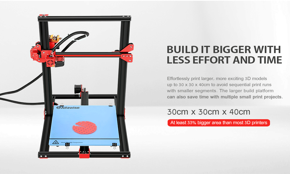 Alfawise U20 Large Scale 2.8 inch Touch Screen Aluminium Alloy DIY 3D Printer