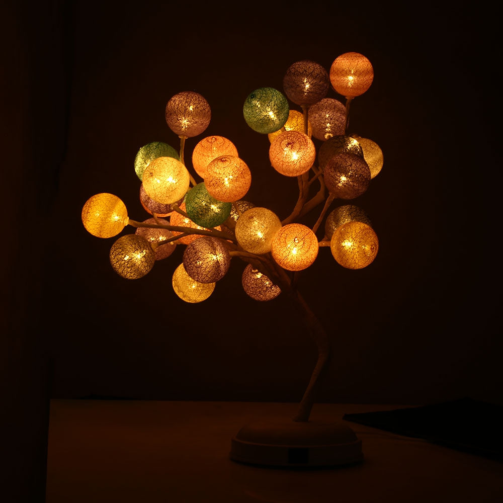 DCHDC Woven Ball Tree Branches Night Light Indoor Decoration