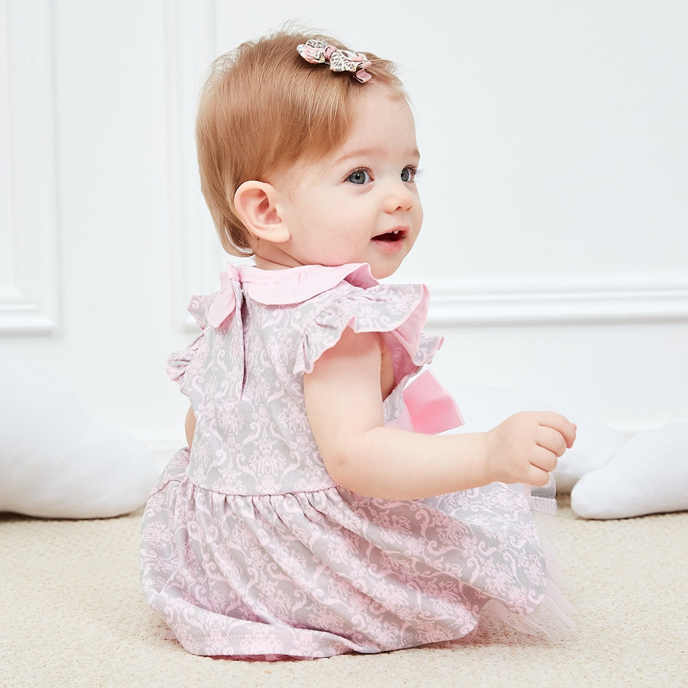 beans fly Baby Girls Toddler Short Sleeve Bow Princess Dress