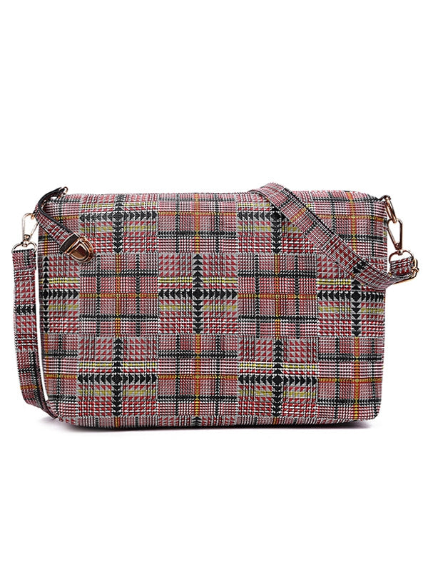 Chic Plaid 5 Pieces Shoulder Bag Set