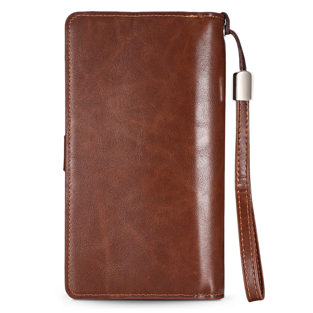 Baellerry PU Leather Long Wallet Men Business Clutch Zipper Trifold Card Holder