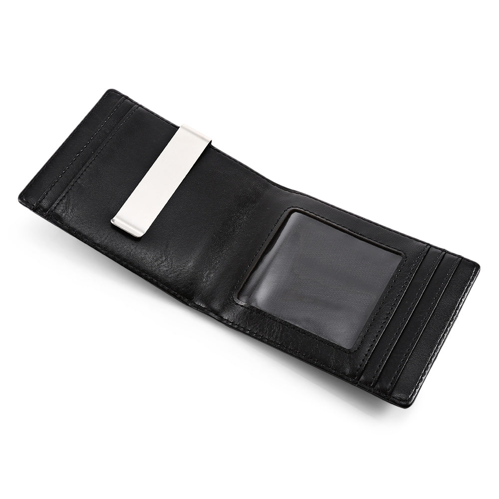 Baellerry Men PU Leather Wallet Male Card Holder Mini Slim Bifold Money Clip