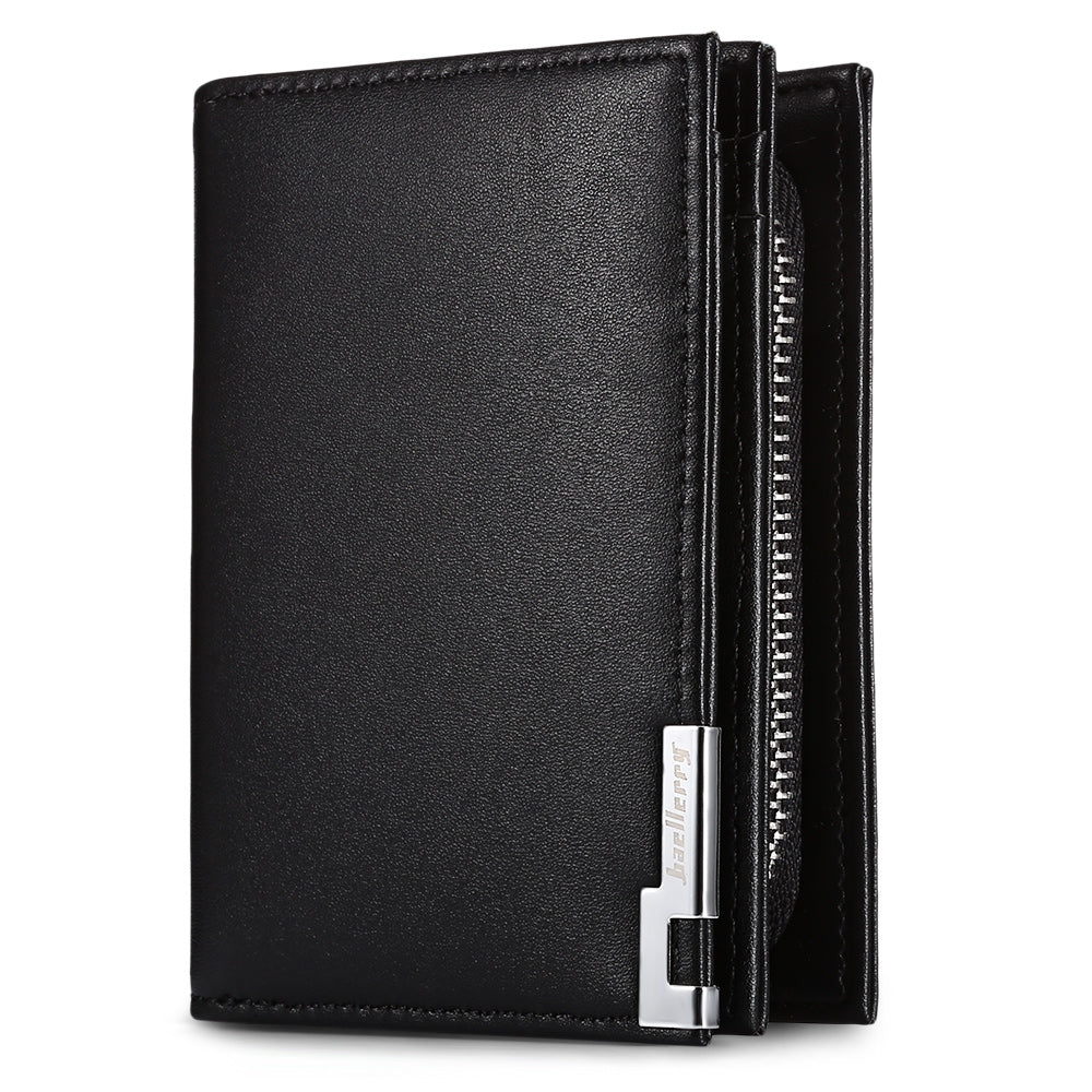 Baellerry Short Men PU Leather Male Casual Card Holder Zipper Coin Wallet
