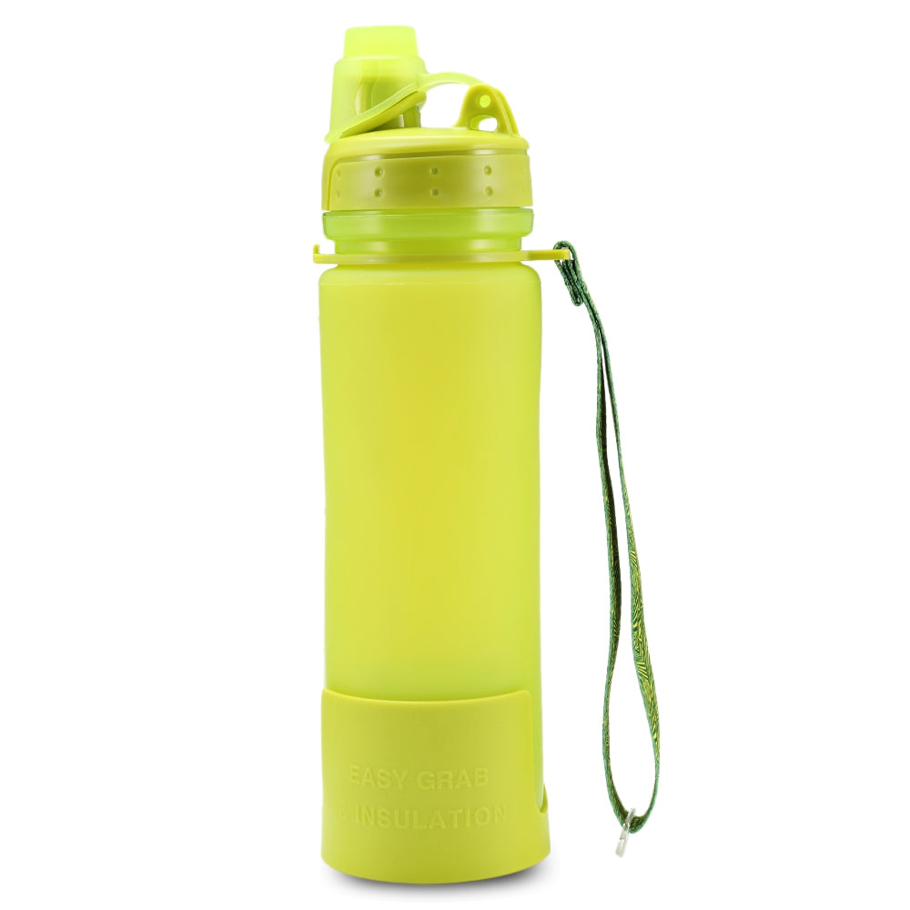 Bakers Able Silicone Folding Water Bottle with Strap for Camping Hiking