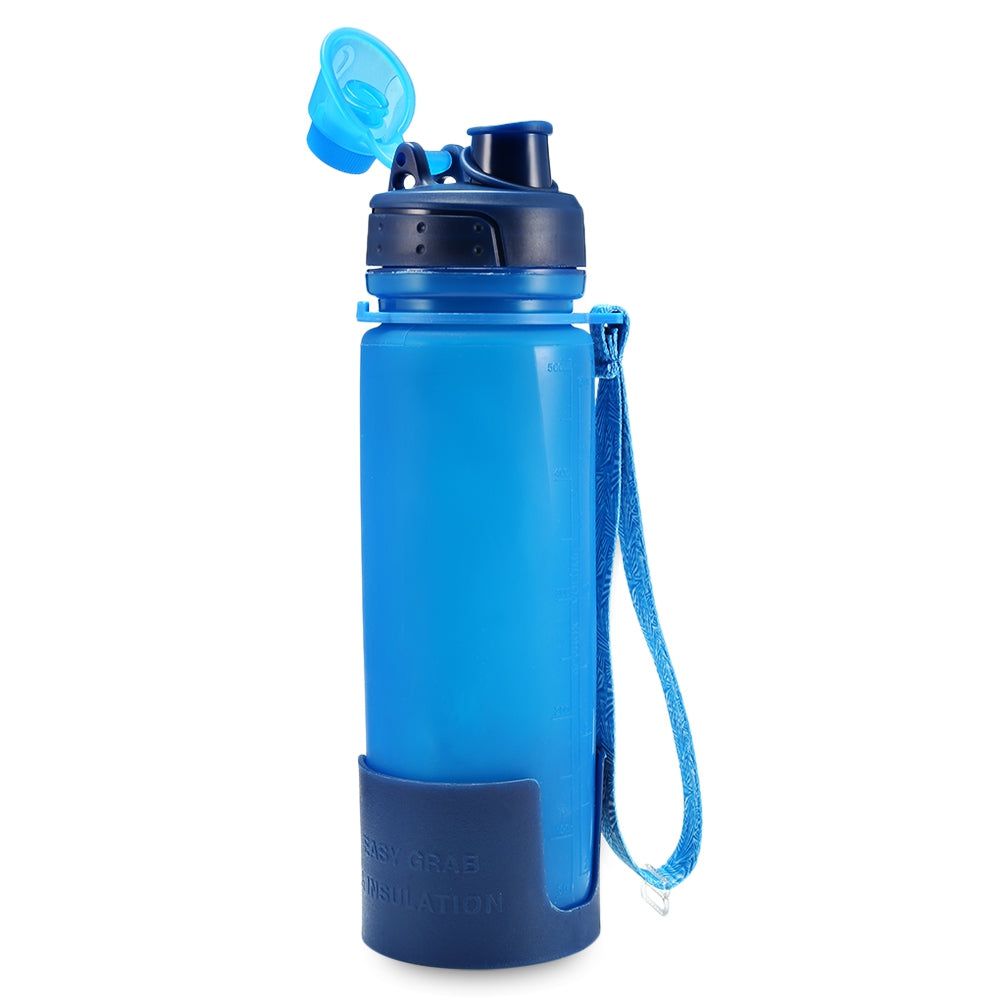 Bakers Able Silicone Folding Water Bottle with Strap for Camping Hiking