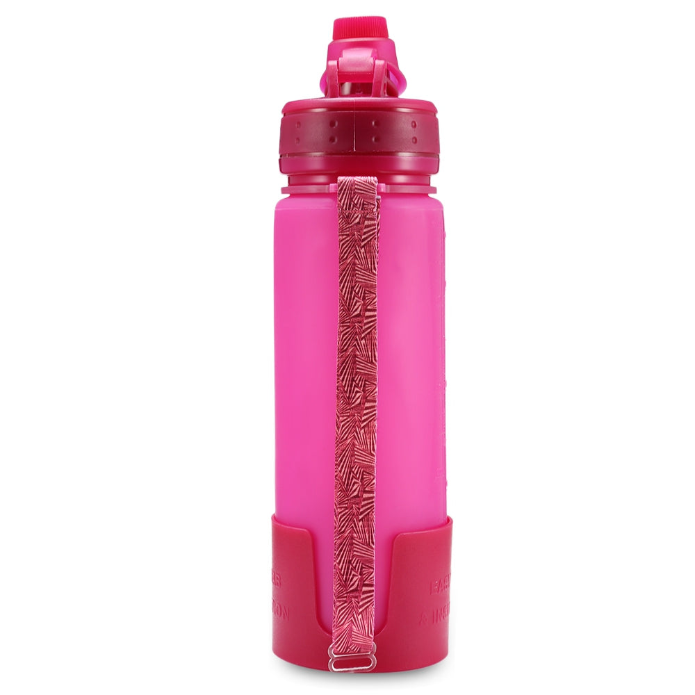 Bakers Able Silicone Folding Water Bottle with Strap for Camping Hiking