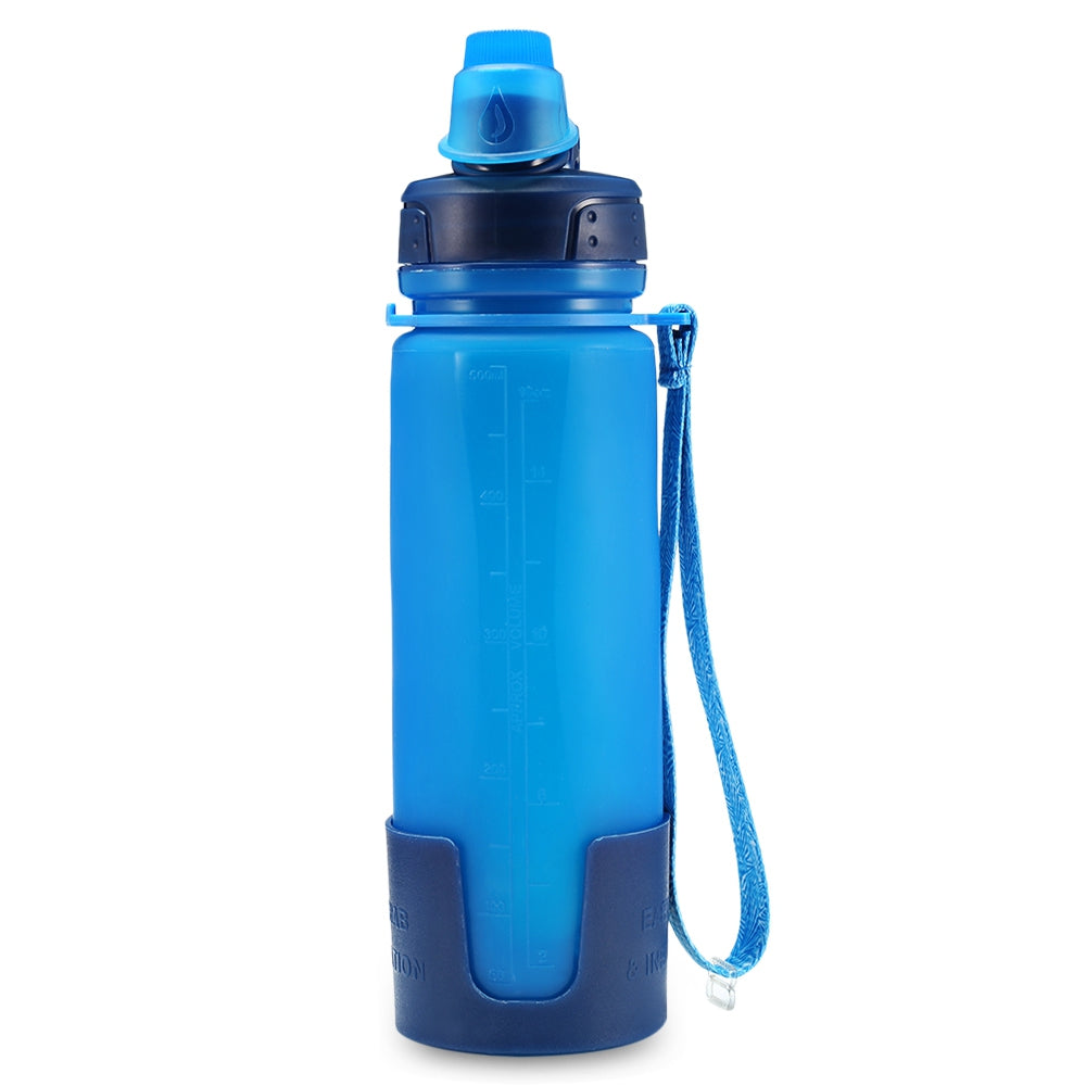 Bakers Able Silicone Folding Water Bottle with Strap for Camping Hiking