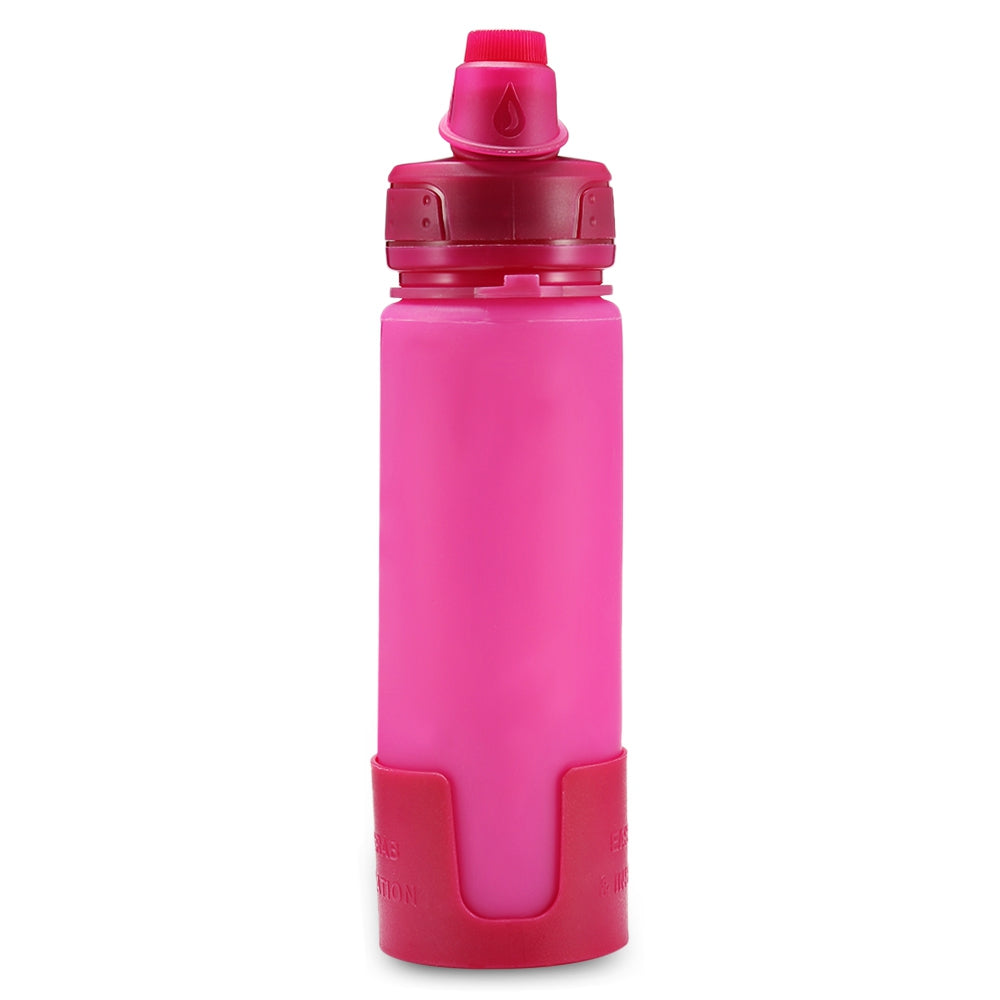 Bakers Able Silicone Folding Water Bottle with Strap for Camping Hiking