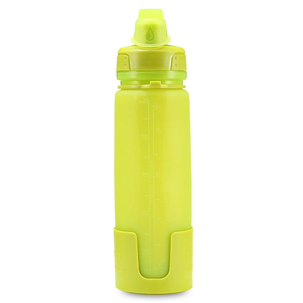 Bakers Able Silicone Folding Water Bottle with Strap for Camping Hiking