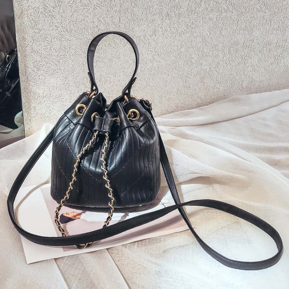 Casual Handbag Women Drawstring Bucket Shoulder Crossbody Bag