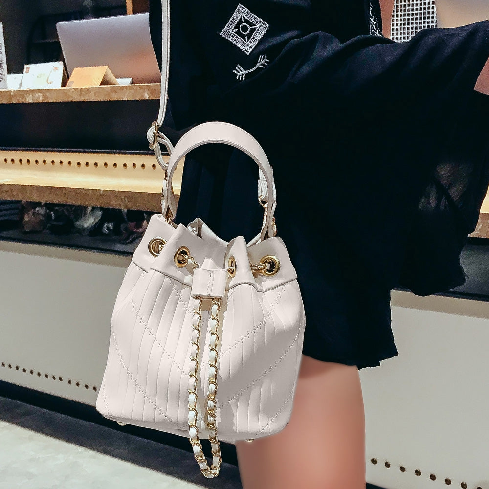 Casual Handbag Women Drawstring Bucket Shoulder Crossbody Bag