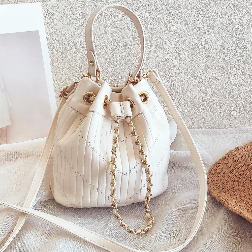 Casual Handbag Women Drawstring Bucket Shoulder Crossbody Bag