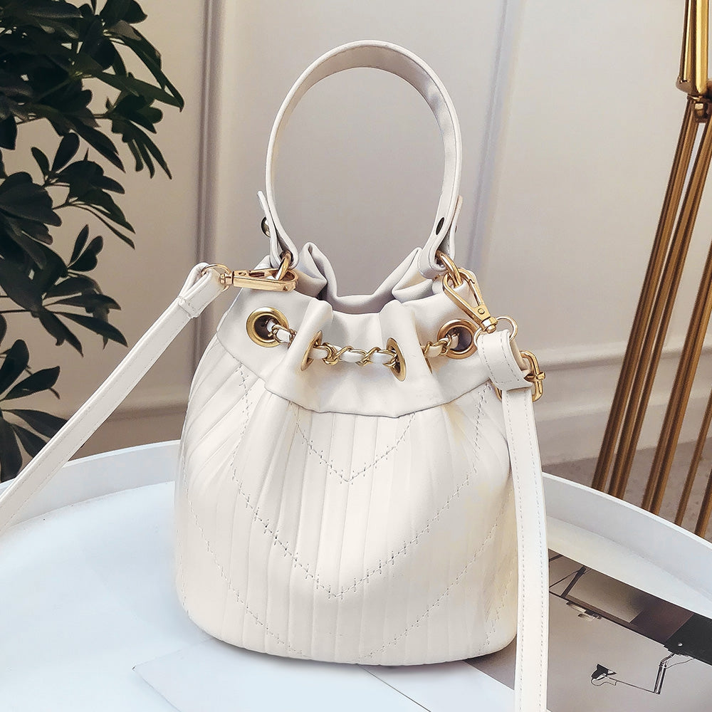 Casual Handbag Women Drawstring Bucket Shoulder Crossbody Bag