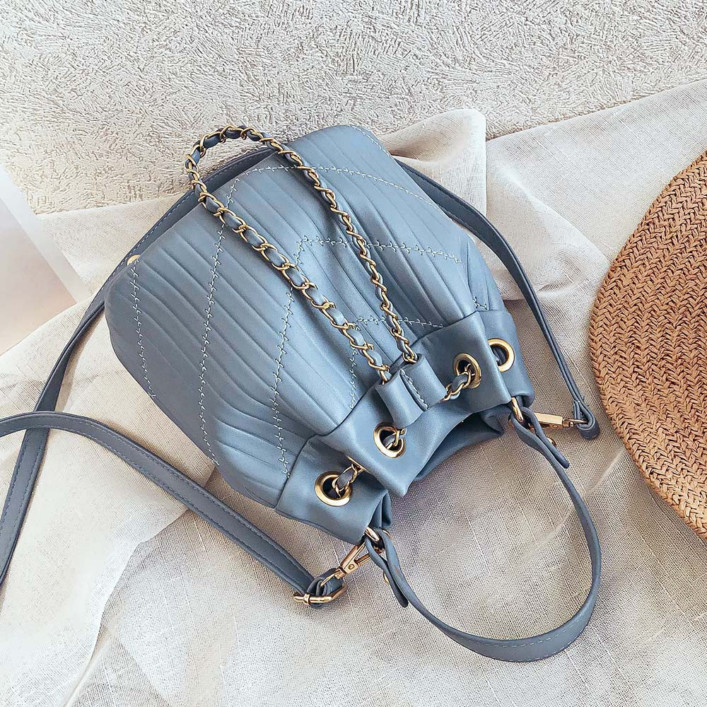 Casual Handbag Women Drawstring Bucket Shoulder Crossbody Bag