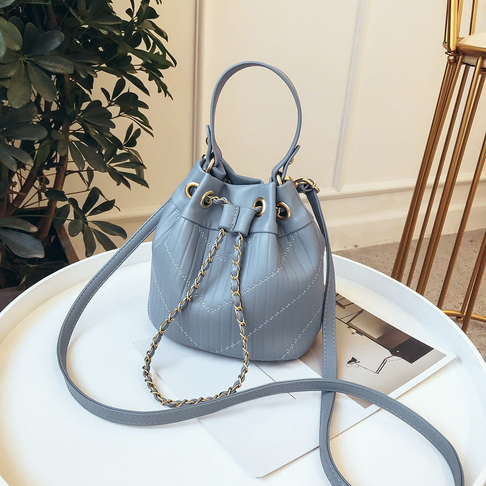 Casual Handbag Women Drawstring Bucket Shoulder Crossbody Bag