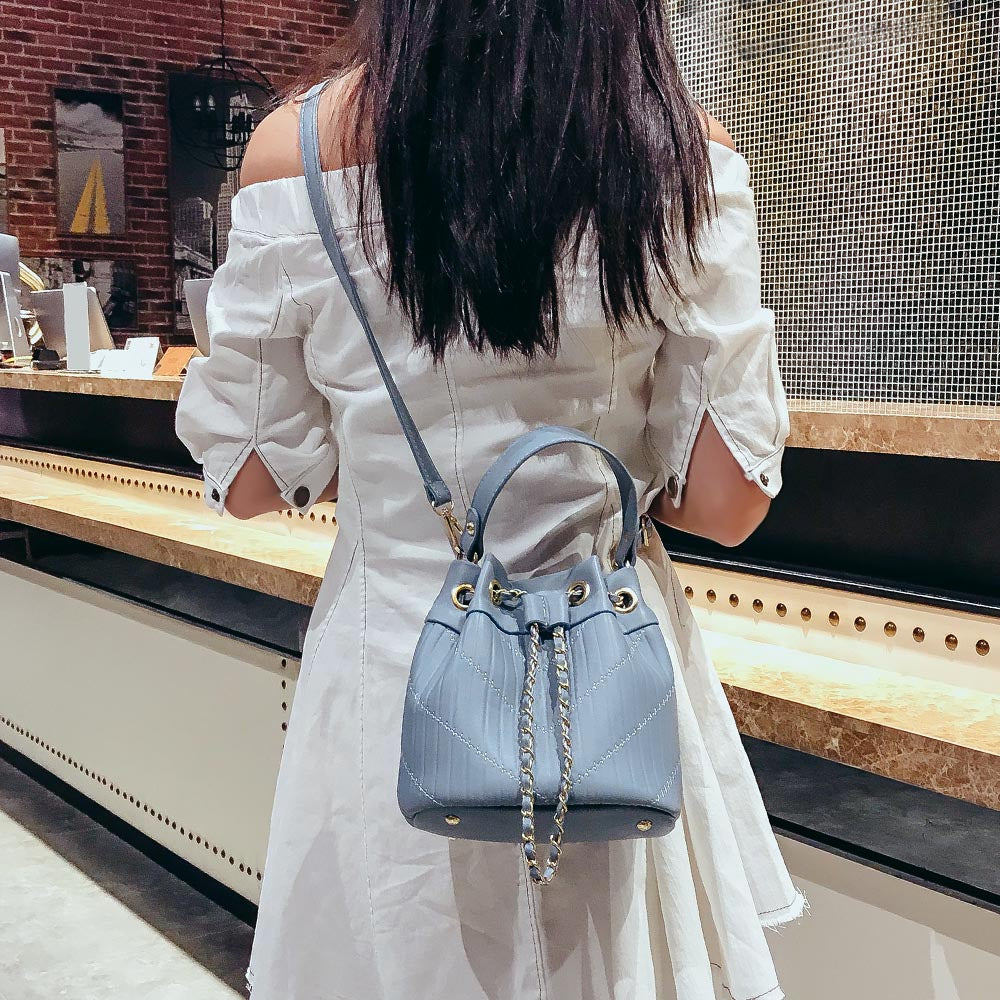 Casual Handbag Women Drawstring Bucket Shoulder Crossbody Bag