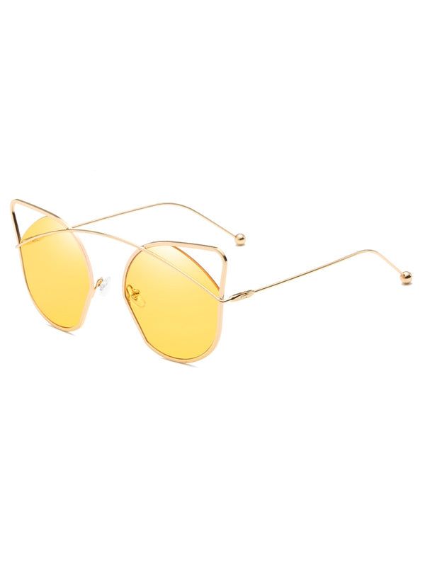 Anti Fatigue Hollow Out Frame Catty Sunglasses