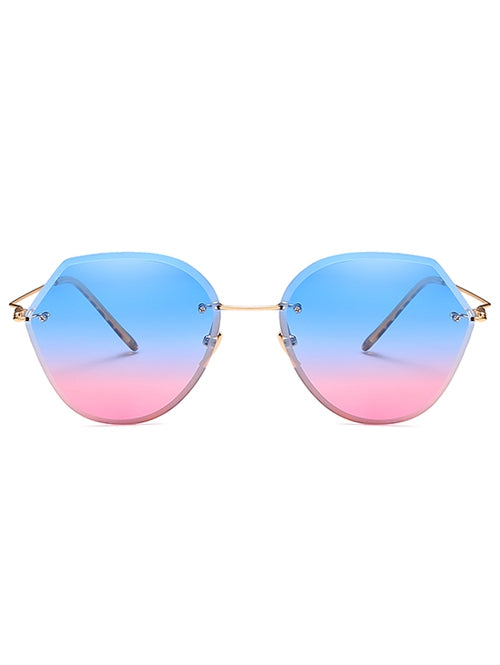 Anti UV Irregular Lens Frameless Sunglasses