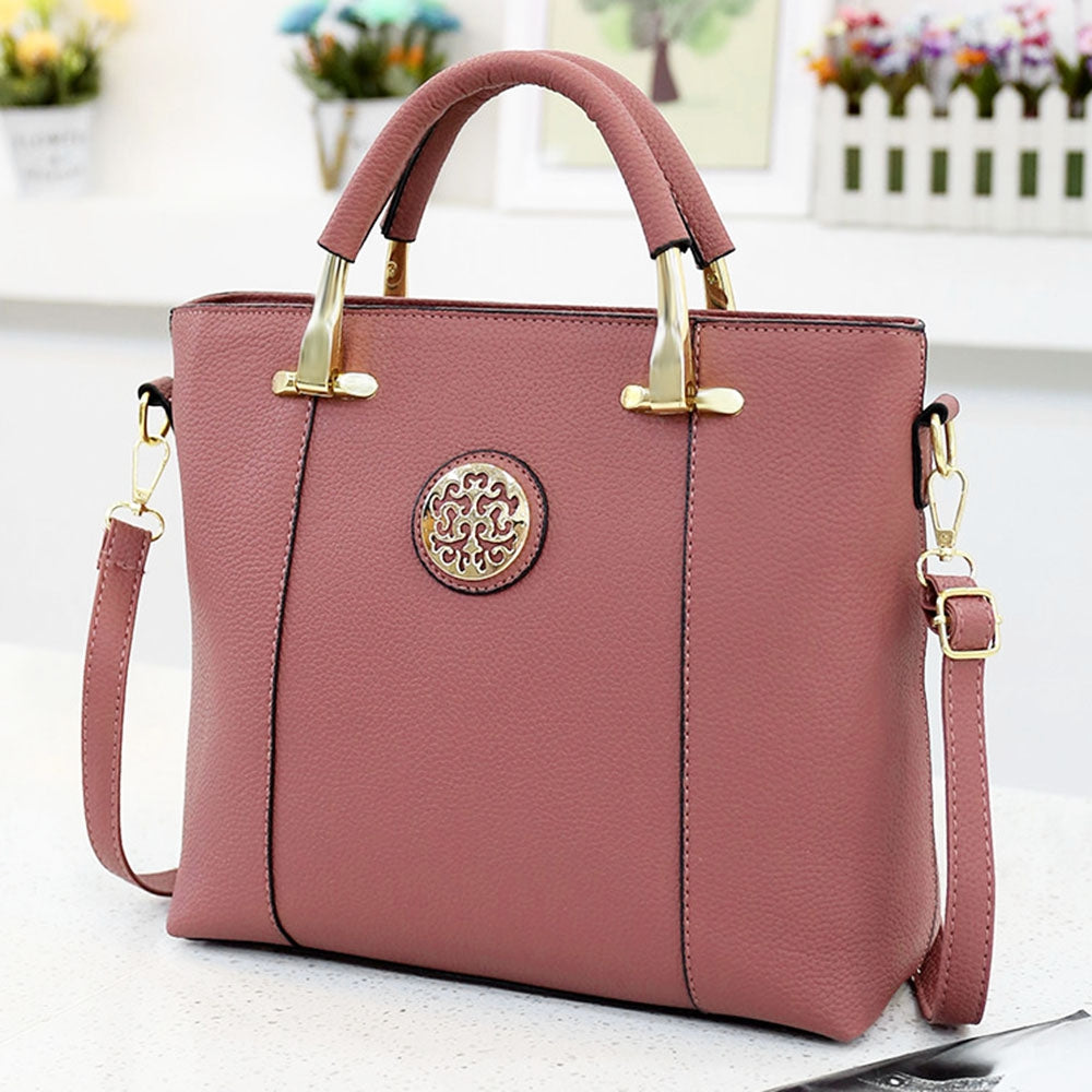 2pcs Women PU Leather Shoulder Handbag Top-handle Pattern Composite Bag Wristlet