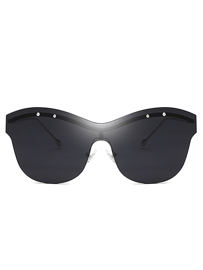 Anti UV Rivets One Piece Rimless Sunglasses