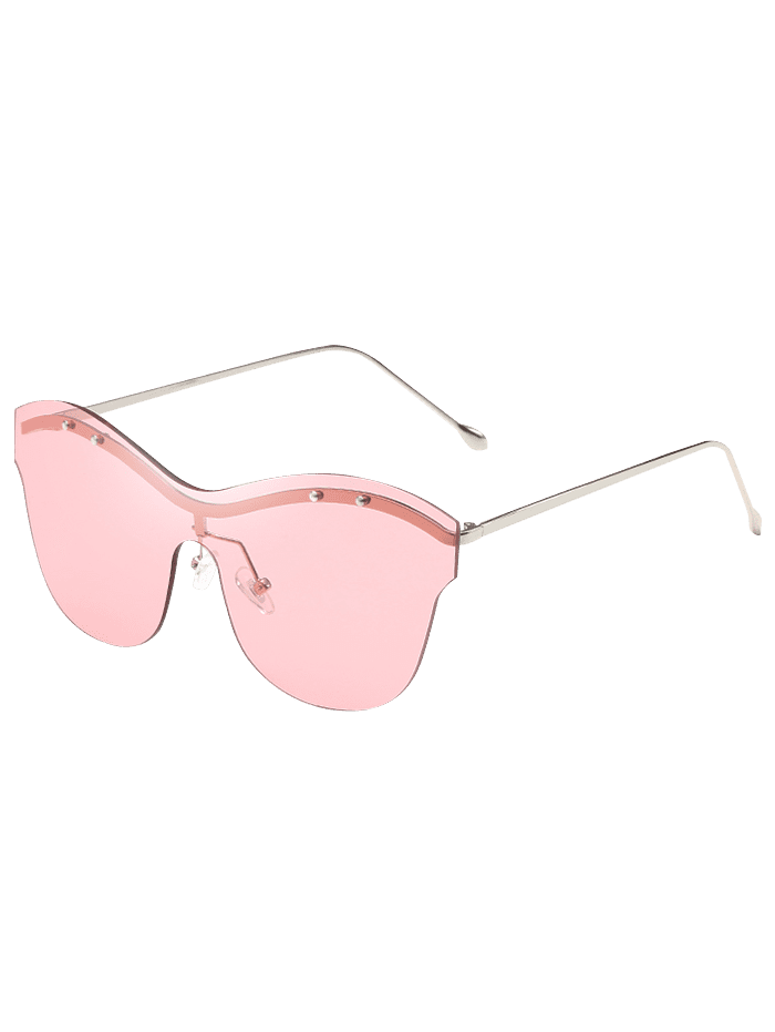 Anti UV Rivets One Piece Rimless Sunglasses