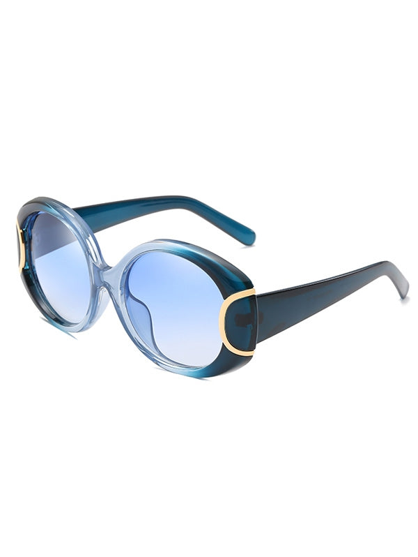 Anti UV Plastic Frame Oval Sunglasses